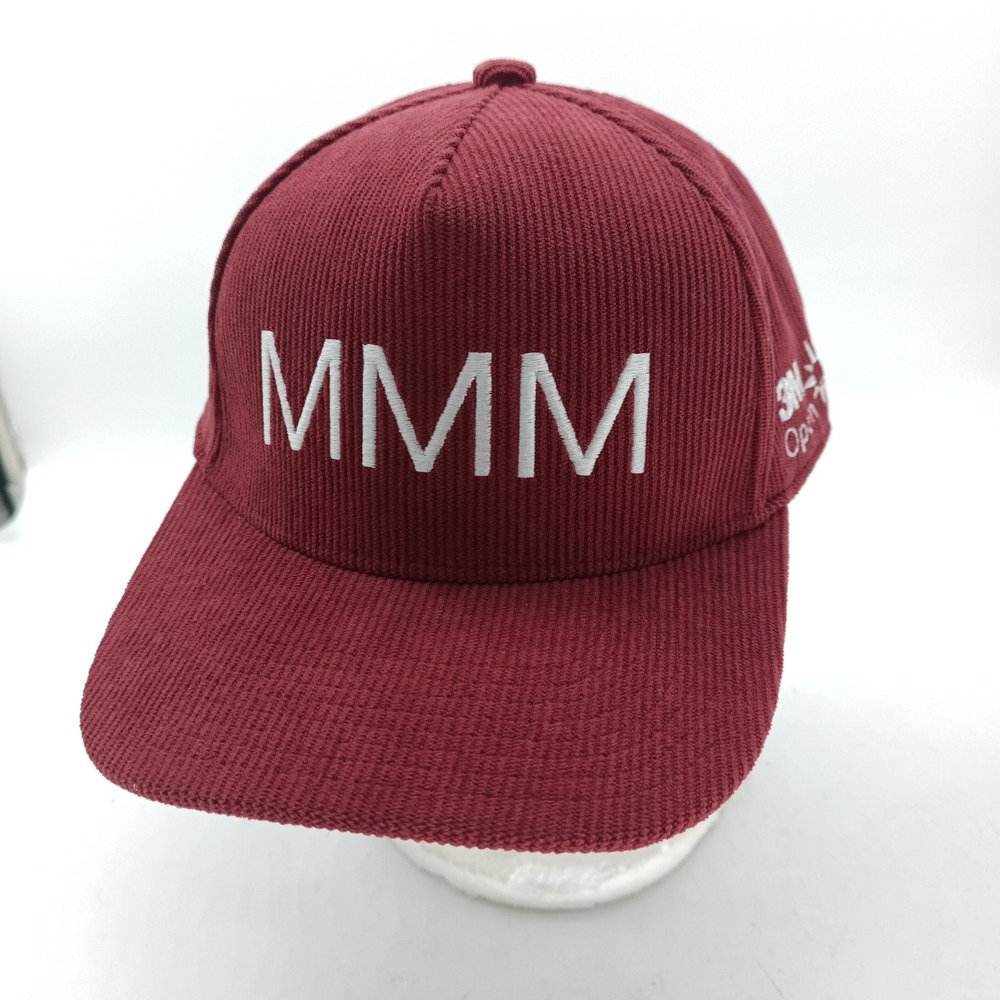 3M Open 25 MMM Corduroy Snapback Hat Maroon Burgundy Golf Tournament Cap #15
